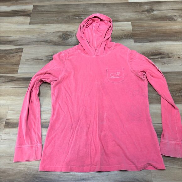 Vineyard Vines Shirt Mens Small Pink Whale Logo Hoodie T Shirt - Picture 2 of 7